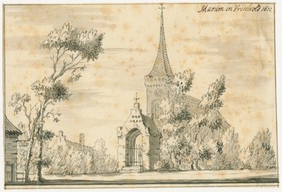 The Church of Marum in Vredewold in 1672 by Jacobus Stellingwerff